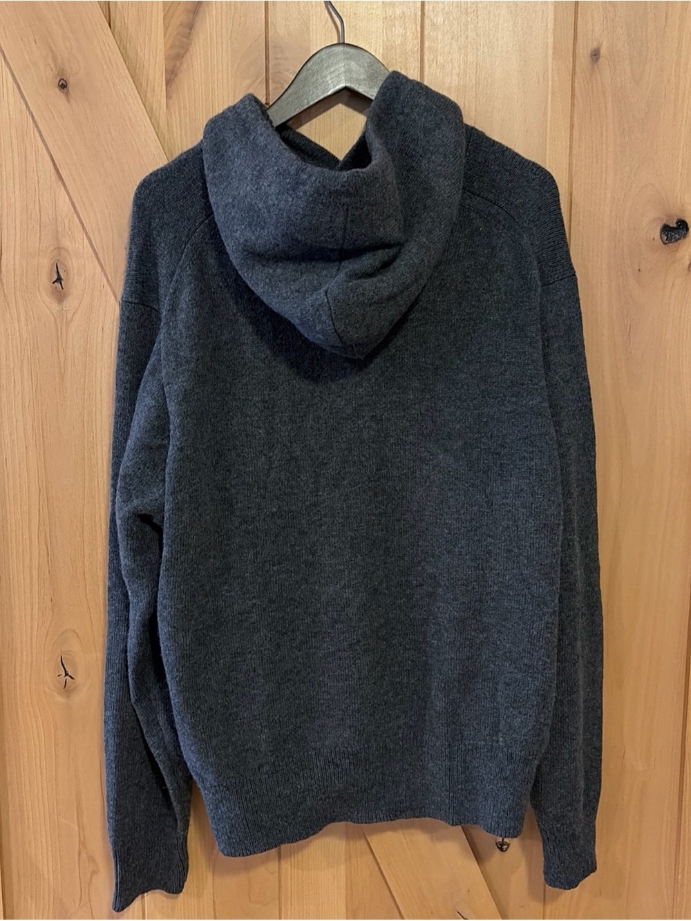 Buck Mason Wool Cashmere Blend Charcoal Loopback Hoodie Sweatshirt XL Luxury - Picture 8 of 11